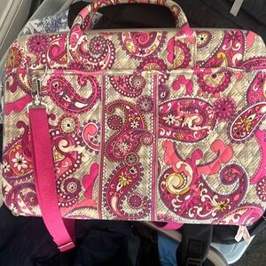 Vera Bradley hard laptop crossbody bag paisley meets plaid print